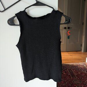 Afends ribbed high neck black tank top